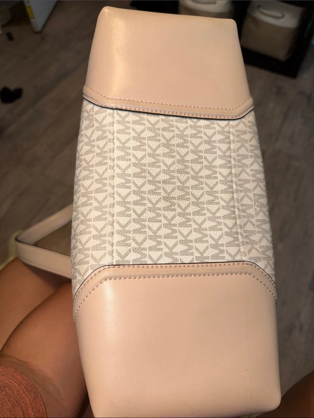 Michael Kors Cream and Blush Signature Satchel